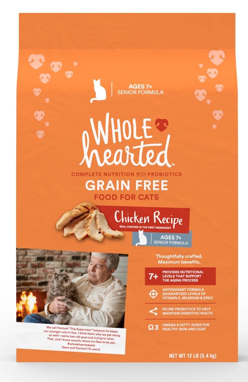 WholeHearted Grain Free Senior Chicken Recipe Dry Cat Food